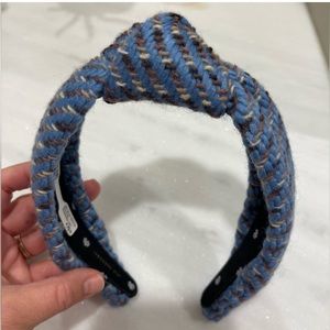 Lele sadoughi sky blue knitted knot headband